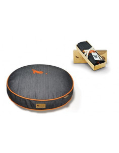 Cama redonda denim naranja M